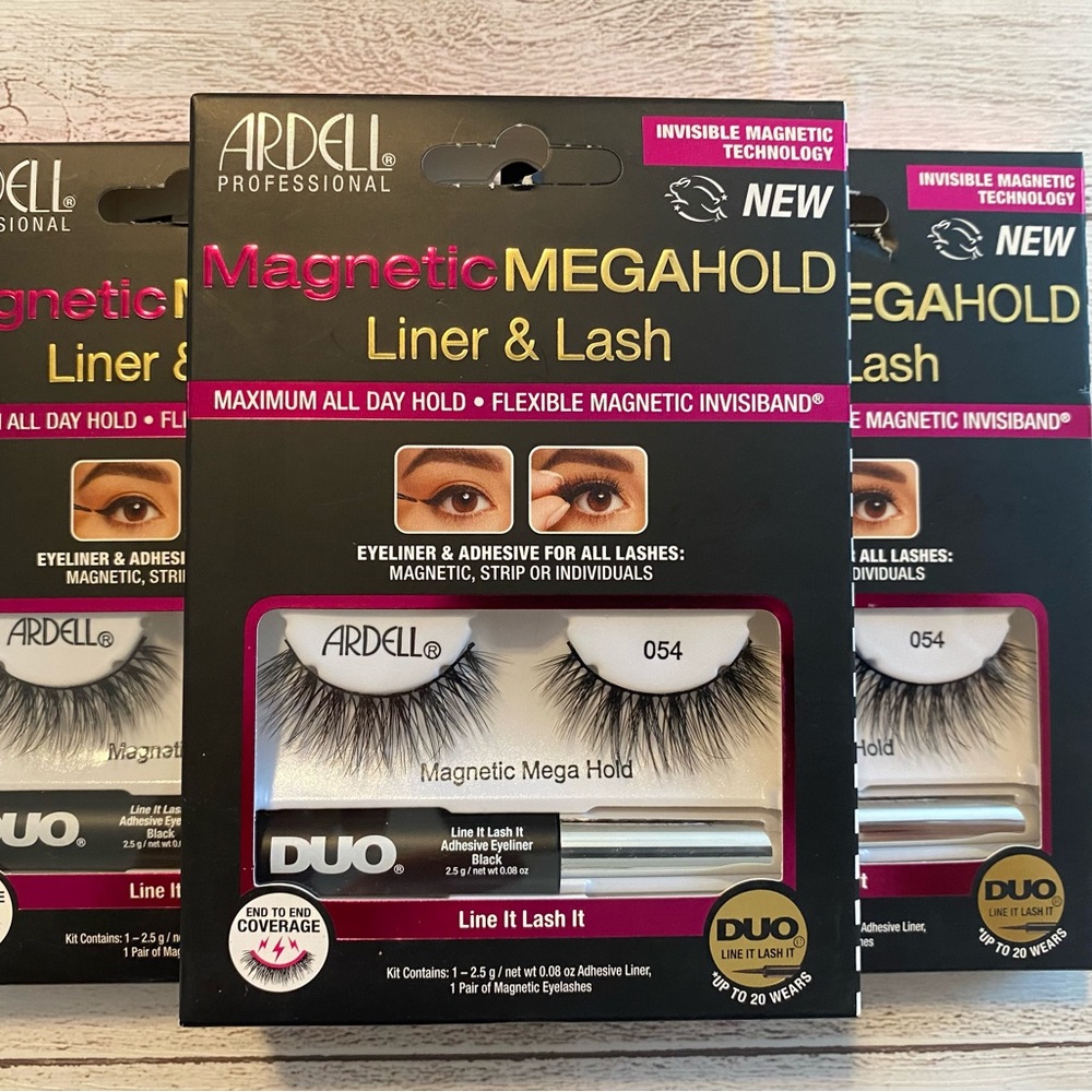 3 x Ardell Magnetic Mega Hold Liner & Lash  Duo Line It Lash It #054